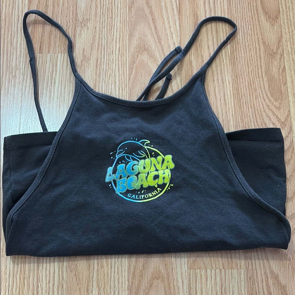 H&M Black Tank Top with Graphic Print